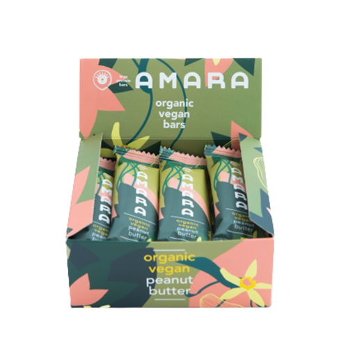 800x800 (11) Ekologiškas veganiškas proteino batonėlis AMARA su žemės riešutų sviestu (40 g) - Image 1